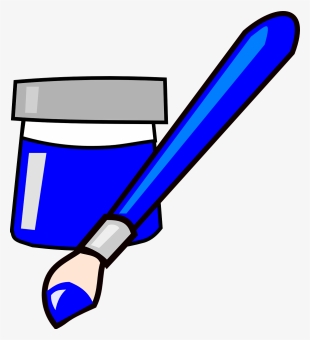 Download Free Printable Clipart And Coloring Pages - Blue Paint Brush Clipart