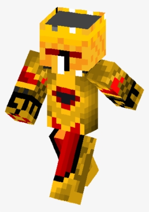 Golden Knight Red Cape Skin - Minecraft Skins Human Knight