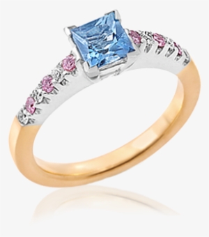 Aquamarine With Pink Diamonds - Pink Diamond