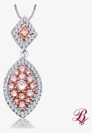 White & Naturally Pink Diamond Marquise Pendant - Image Edit Digital Art