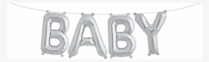 Silver Baby Balloon Banner For A Baby Shower - Baby Silver Balloon