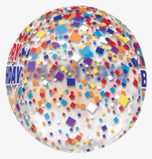 Silver Confetti Png - Amscan Orbz Happy Birthday Confetti Balloon, Clear