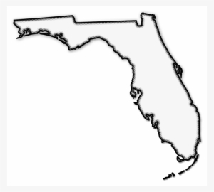 A Map Of Florida With A Black Outline, Drop Shadow, - Florida Clip Art