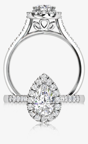 The Browns Pear Halo Diamond Ring - Ring