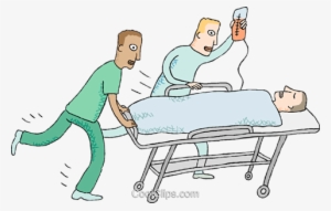 Patient Rushed On Stretcher Royalty Free Vector Clip - Patient On Stretcher Cartoon