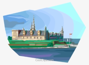 Denmark's Kronborg Castle Royalty Free Vector Clip - Castle