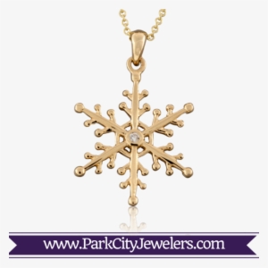 Snowflake Necklace Gold Diamond