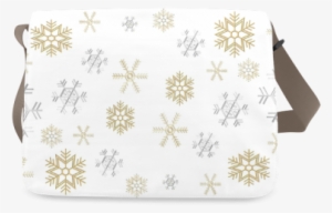 Silver And Gold Snowflakes On A White Background 2 - Silver