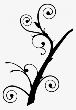 Org-vector Image Of Upright Twisted Branch Silhouette - Tree Branch Clip Art