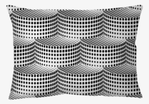 3d Cylinders Halftone Geometric Vector Seamless Pattern - Cushion