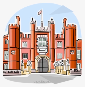Hampton Court Palace Royalty Free Vector Clip Art Illustration - Hampton Court Palace Illustration