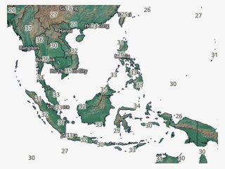 Southeast Asia Temperatures Map - South Asia Subregional Economic Cooperation
