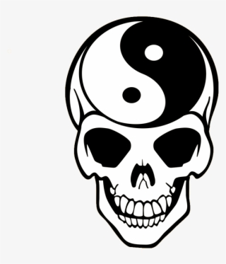 Harlequin Calavera Transprent - Skull Yin Yang