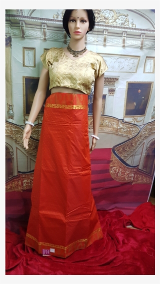 Silk Saree Orange Shade - Gown