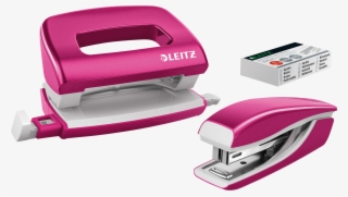 nexxt wow mini stapler and hole punch set, pink leitz - zımba delgeç seti leıtz