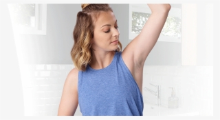 Woman Looking At A Clean And Dry Underarm Before Applying - Girl