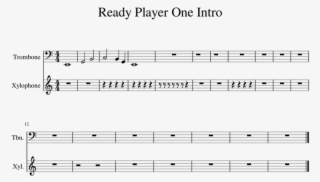 Ready Player One Intro Sheet Music For Trombone, Percussion - Zelda Ballad Of The Goddess Flute