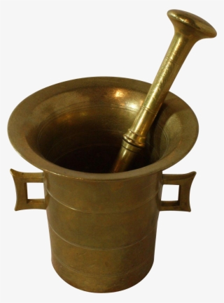 Solid Bronze Mortar And Pestle, Dating From The Mid - Old Bronze Mortar And Pestle