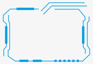 Tech Border Blue Minimalist Lines Png And Psd - Diagram