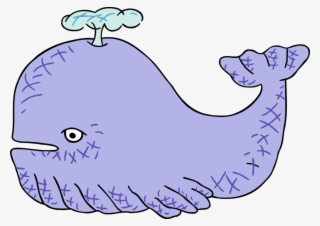 Vector Illustration Of Cartoon Sperm Whale Blows Air - Baleia Cartoon