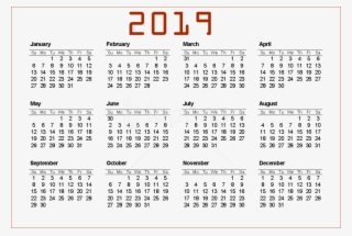 Free Png Download 2019 Calendar Png Png Images Background - Printable 12 Month 2019 Calendar
