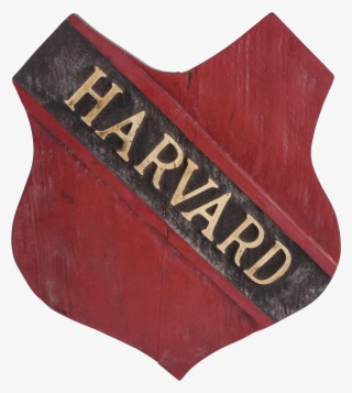 Harvard University Hand Carved Wooden Shield One Of - Wood