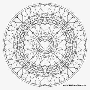 Love Heart Mandala, Mandala Coloring Pages, Pattern - Mandala Love Heart Coloring Page