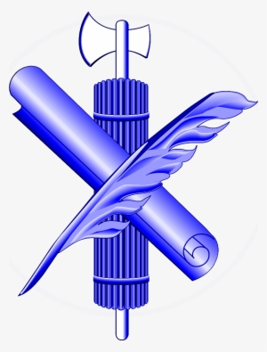 Blue Fasces Scroll Quill - Fasces