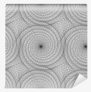 Seamless Abstract Black And White Swirl Pattern Wall - Circle