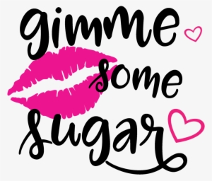 Gimme Some Sugar Svg File - Kiss Mark Lips - Vinyl Macbook / Laptop Decal Sticker