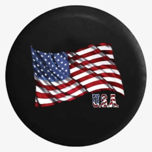 Waving United States American Flag Usa Jeep Camper - Waving United States American Flag Usa Spare Tire Cover