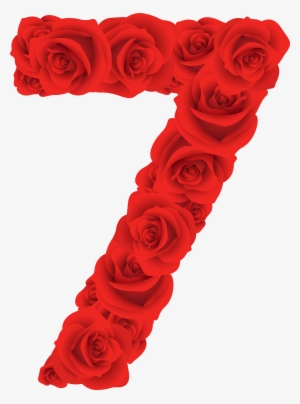 Rosas Rojas Número Siete - Letras Rosas Vermelha Png