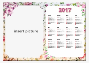 Calendar Vintage Floral 2017 Png Frame - Picture Frame