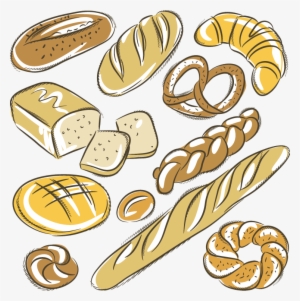 Bakery Baguette Croissant Rye Bread Drawing - Drawn Bread