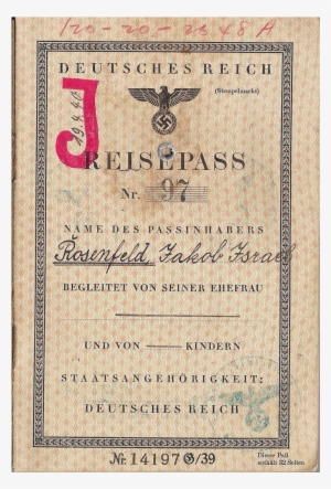 Ww2 German Stamped J Passport - Document