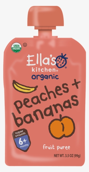 Peaches Bananas - Ella's Kitchen - Peaches & Banana Puree ( 12 -
