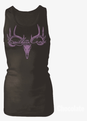 Deer Skull Logo Black Tank Top Large, Tank Top - Womens Breast Cancer Awareness Longer Length Racerback