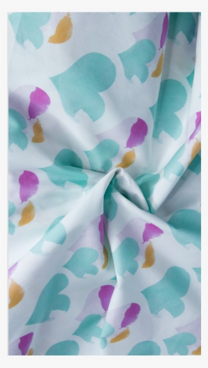 Multi Color Painted Watercolor Heart Print Cotton Poplin - Bed Sheet