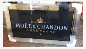 ** Moet Black And Gold Glitter Art In A Mirrored Frame - Moet & Chandon Champagne Grand Vintage Rose