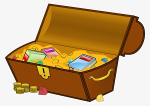 Treasure-chest - Treasure Chest With Books Clipart