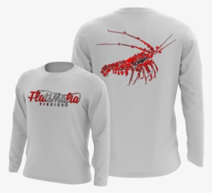Grey Long Sleeve Dri-fit Lobster Shirt - Long-sleeved T-shirt