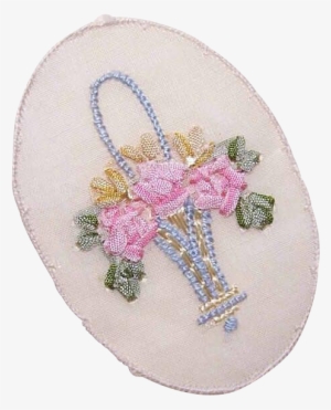 Vintage French Silk Ribbon Applique - Cross-stitch