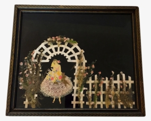 Vintage Ribbon Art Doll Art Deco Bride Doll Garden - Picture Frame