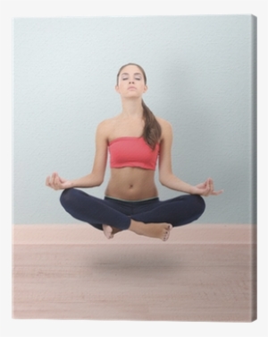 Beautiful Girl Fly And Meditating In Yoga Pose Canvas - Pilates