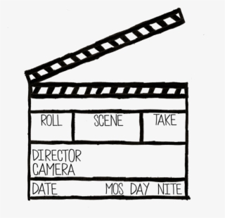 Illustrated Clapperboard Transparent Png - Line Art