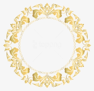 Download Floral Round Border - Free Png Gold Circle