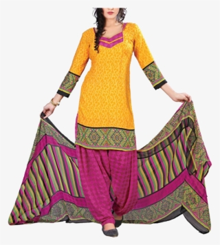 Trendy Colored Cotton Salwar Kameez - Silk