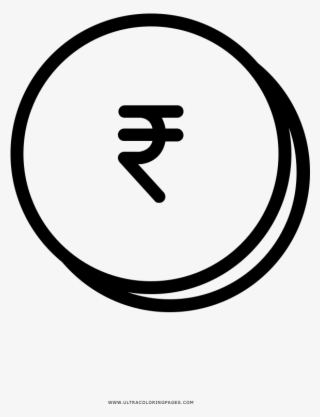 Rupee Coin Coloring Page - Circle