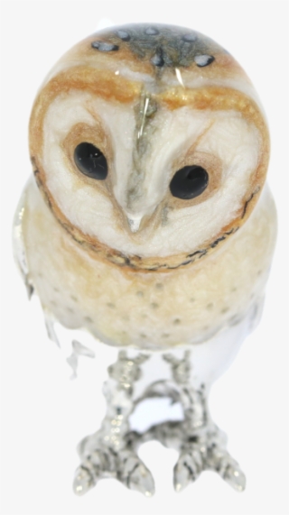 Sterling Silver & Enamel Medium Barn Owl By Saturno - Screech Owl