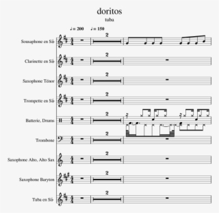 Doritos Sheet Music For Clarinet, Piano, Tuba, Percussion - Bubamara Sheet Music